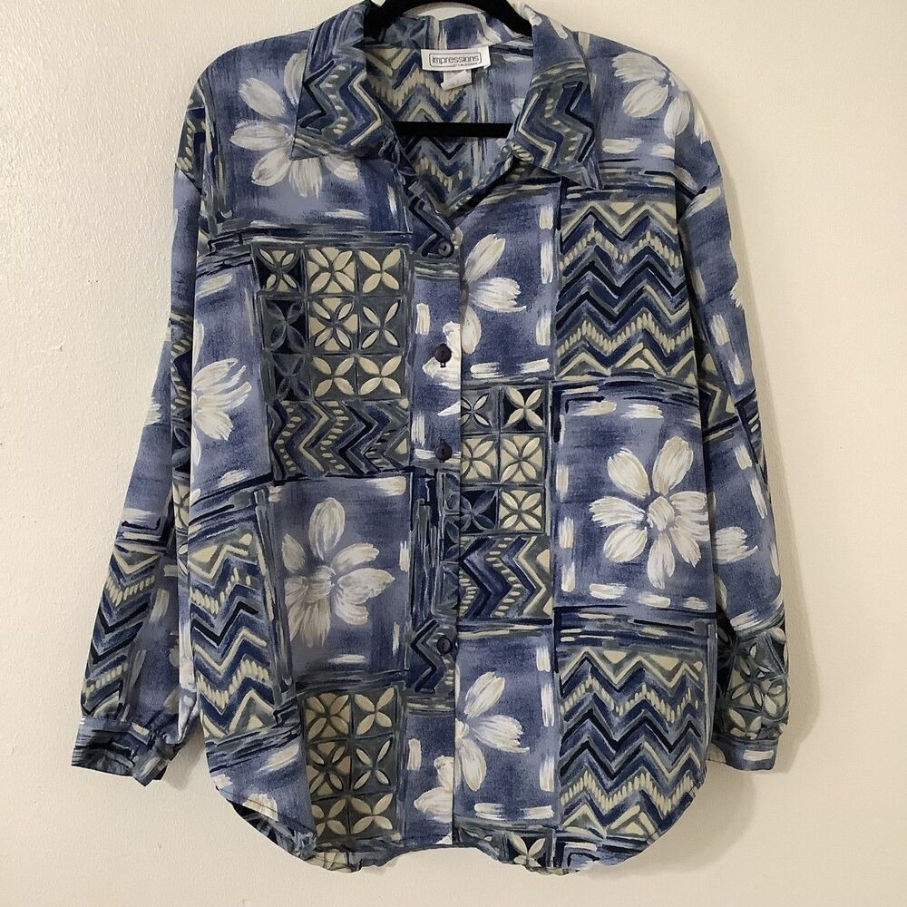 Vintage Hawaiian Shirt Size 14 90s VTG Retro Tropical Vacation Casual Beachy
